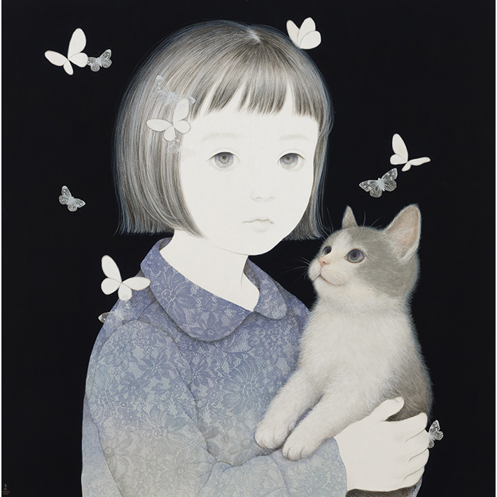 With cat