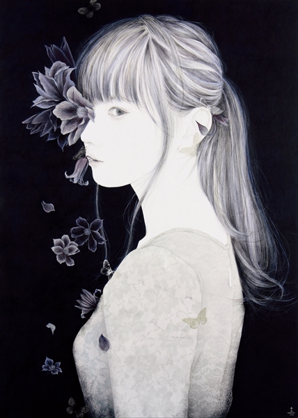 絵画　白椿 白椿に楽茶碗花鋏図 | Art, etc.